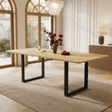 MODFU - Uitschuifbare Eettafel - Rechthoekig - Modern - MDF - Naturel - 140/180/220 X 80 Cm