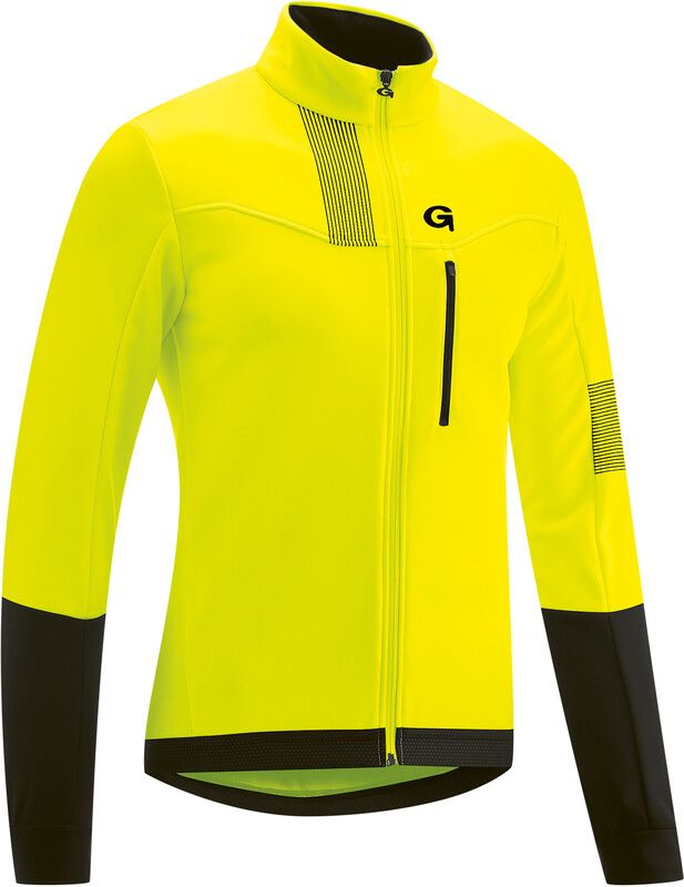Gonso Valaff Softshell Jack Heren - safety yellow/black - Maat: one size