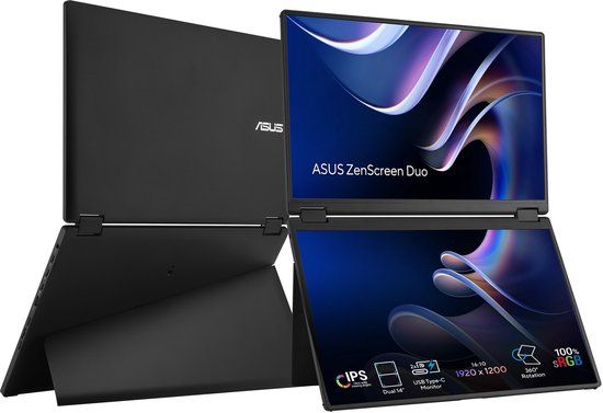 ASUS ZenScreen Duo MB14FCD - 14 inch - IPS - 1920 x 1200 - 16:10 - 360° Foldable Portable Monitor