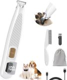 Unyqoos® Outil de soin des pattes avec éclairage LED et fonction de chargement USB pour animaux de compagnie, silencieux avec double vitesse