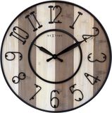 NeXtime Oxford – Grote Industrial Wandklok – 50 cm – Metaal/Hout – Zwart – Stil