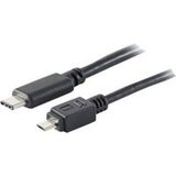 Shiverpeaks BASIC-S - USB-kabel - 24 pin USB-C (M) naar micro-USB type B - USB 2.0 - 1 m - gevormd - zwart
