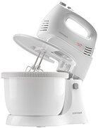 CONCEPT Hausgeräte SR3140 Food Preparation keukenmachine, handmixer set: mengstandaard, kunststof kom, lange garde, kneedhaak, 300 W, 5 snelheden, ergonomisch design, wit