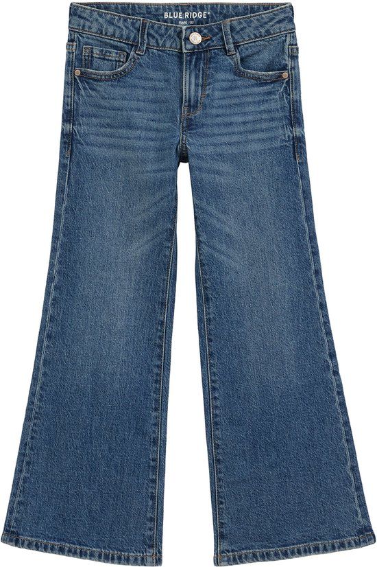 WE Fashion Meisjes flared jeans - Dark blue - Maat 146