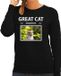 Bellatio Decorations Great Cat Mowoments Dieren foto sweater rode kat - zwart - dames - cadeau trui katten liefhebber M