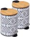 5Five Pedaalemmer Mystic - 2x - wit/grijs - 3 liter - metaal - 17 x 23 cm - voor toilet/badkamer - soft-close