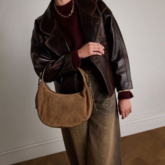 Manfield - Taupe suède handtas