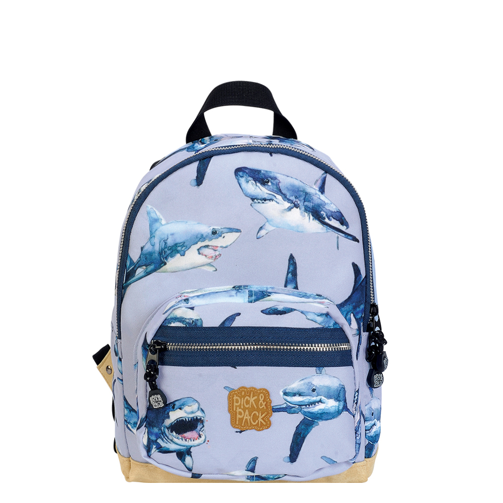 Pick Pack Cute Shark Backpack S light blue Blauw