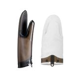 Mastrad Ovenwanthandschoenen, hittebestendig, vaatwasmachinebestendig, waterdicht, antislip met katoenen voeringen voor grillen, barbecue, bakken, rokerig zwart - F82301
