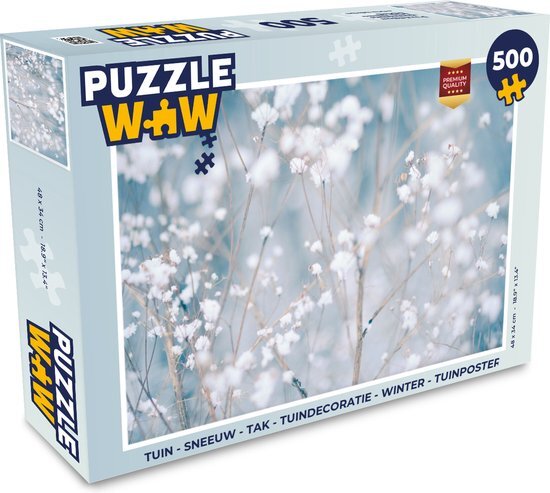 MuchoWow Puzzel Takken - Sneeuw - Winter - Natuur - Botanisch - Legpuzzel - Puzzel 500 stukjes - Sinterklaas cadeautjes - Sinterklaas voor grote kinderen