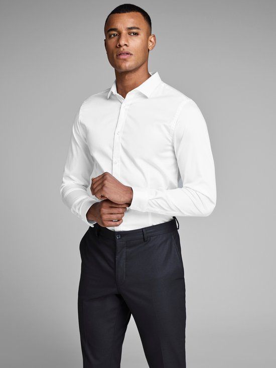 Jack & Jones JACK&JONES JJPRPARMA Heren Overhemd - Maat M - White