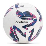 OneTeam Voetbal TB Match, maat 5, blauw, PU-coating, stabiele en duurzame vorm, flexibele voetbal met terugslagcontrole, 3D-print, duurzaam, uitstekende grip, ideaal voor professionals