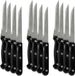 Urban Living Steakmessen - 12x - kartelrand - RVS - zwart handvat - 28 cm