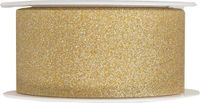 Santex 1x Hobby/decoratie gouden sierlinten met glitters 3 cm/30 mm x 5 meter - Kerst - Cadeaulinten satijnlinten/ribbons