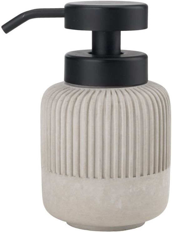 H & L Luxe zeepdispenser grijs beton - Ã˜ 11 - 13 cm - steen - zwart - Toilet - badkamer