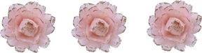 Merkloos 3x stuks decoratie bloemen lichtroze met veertjes op clip 11 cm