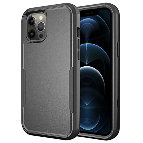 DRXVE Heavy Duty Armor Schokbestendig Case Voor iPhone 11 12 Mini 13 Pro Max Xs XR X 8 7 6 6S Plus 3 Lagen TPU PC Beschermende Achterkant, Zwart, Voor iPhone 13 Mini