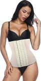 LaFaja Waist Trainer - Geperforeerde Latex Afslank Band - 3 Haaksysteem - Ivoor - Maat S