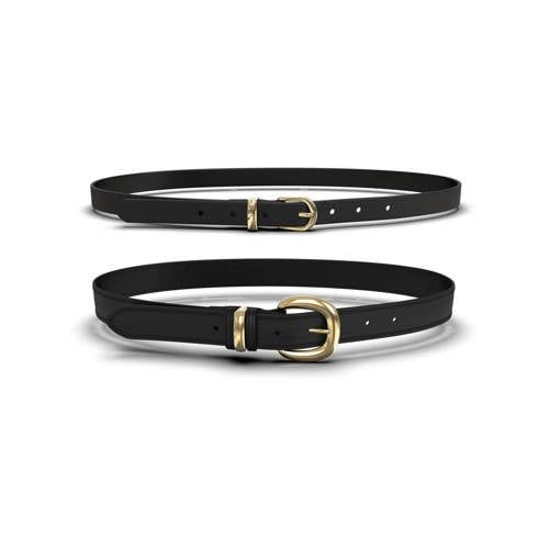 PIECES - PCPULIETTA MYRA JEANS BELT 2-PACK WB - Meisjes - Riemen - Zwart