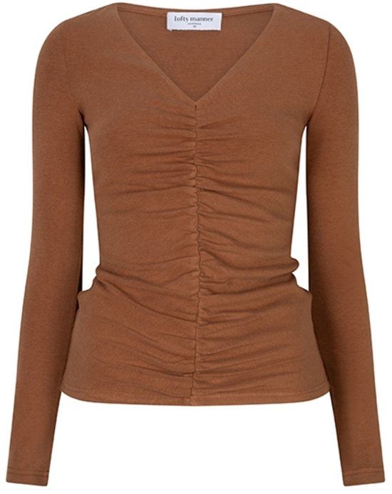 Lofty Manner Top Top Huni Gathered Basic Rh09 2 122 Caramel Dames Maat - M