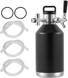 Merkloos Mini Distributeur de bière 4l, fût sous pression portable Système growler en inox avec robinet réglable