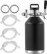 Merkloos Mini Distributeur de bière 4l, fût sous pression portable Système growler en inox avec robinet réglable