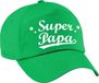 Bellatio Decorations Super papa vaderdag cadeau pet - baseball cap - groen - voor heren - kado voor vaders