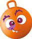Summer Play Skippybal met Smile / Emoticon - oranje - 50 cm