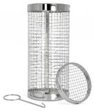Panier à grill en acier inoxydable 20 cm, set de 6 pièces – panier à grill roulable avec couvercle, maille fine pour légumes, frites et poisson, lavable au lave-vaisselle