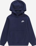 NIKE K NSW CLUB FLC HDY LBR Unisex Sporttrui - Navy - Wit - Maat M