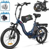HDeye Samebike CY20 Elektrische Fiets – 20" Opvouwbaar, 250W Motor, 36V 12Ah Accu, 7-Speed Shimano, Korf & Standaard – Donkerblauw