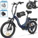 HDeye Samebike CY20 Elektrische Fiets – 20" Opvouwbaar, 250W Motor, 36V 12Ah Accu, 7-Speed Shimano, Korf & Standaard – Donkerblauw