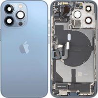 Apple iPhone 13 Pro Battery Cover, with Mid Frame, Complete Parts, Blue (Sierra Blue), Premium Swap