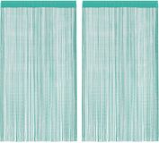 vidaXL Koordgordijnen - 2 stuks - Turquoise - 100x250 cm