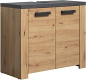 Trendteam Wastafelonderkast Badkamerkast Onderkast WBU 79x67x35 cm Artisan-eiken-melamine