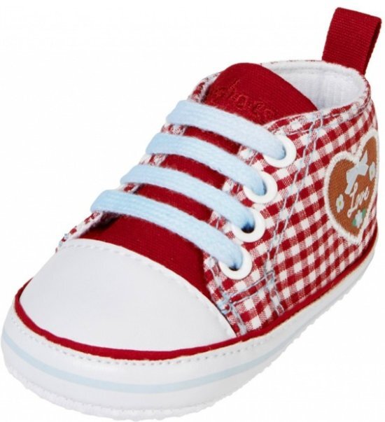 Playshoes sneakertjes geruit hartje rood