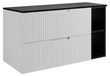3xE living Armoire de salle de bain, blanc/noir, 80 (60 + 20) x 58,6 x 46 cm