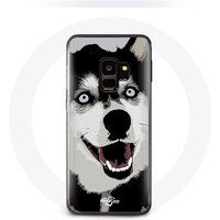 Maniacase Hoesje voor Samsung Galaxy S9 plus Siberische Husky blauwe ogen