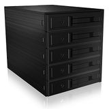 ICY BOX Wisselkader Backplane voor harde schijven, 5x 3,5 inch in 3x 5,25 inch bay, SATA, ventilator, metaal, IB-565SSK