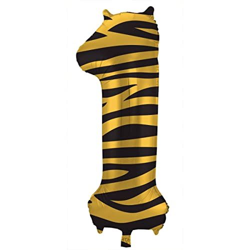 Folat Folieballon Cijfer 1 Tiger Chic - 86 cm