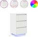 vidaXL Nachtkastje met LED-verlichting 38x34x65 cm wit