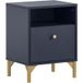 Schildmeyer Alfa 155474 Table de nuit, bleu nuit/doré, 40,3 x 33 x 53,2 cm
