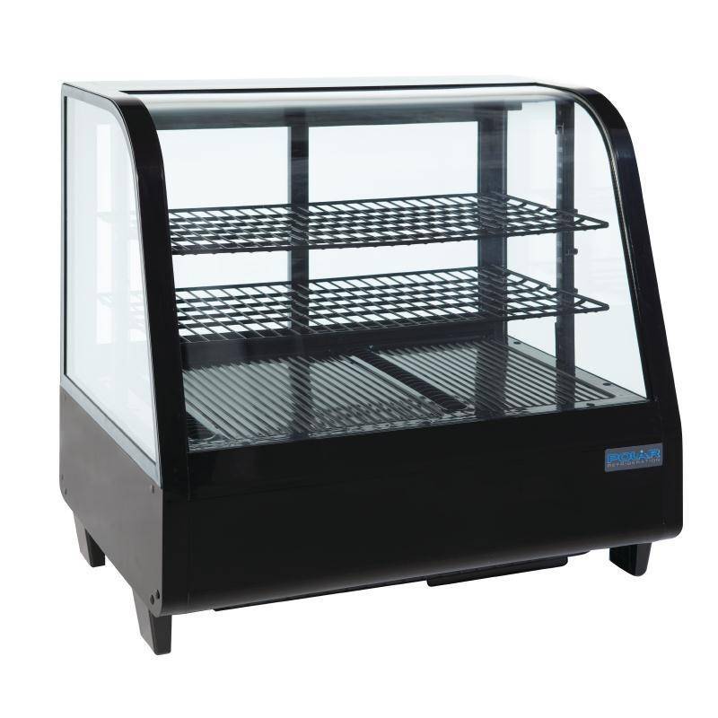 Polar Koeldisplay Tafelvitrine zwart 102 liter