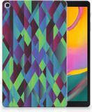 B2Ctelecom Samsung Galaxy Tab A 10.1 (2019) Tablethoesje Design Abstract Green Blue