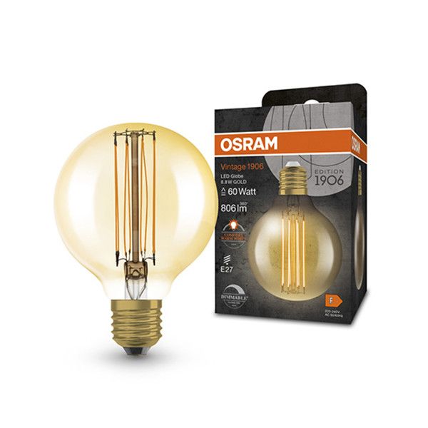 Osram LED Lamp E27 Globe G80 Vintage 1906 Gold - Dimmable 8.8W (60W)