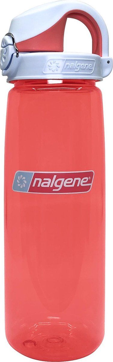 Nalgene Sustain Tritan BPA-vrij On The Fly waterfles gemaakt van materiaal afgeleid van 50% plastic afval, 24 oz, koraal met vorst koraal