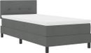 vidaXL Boxspringbed met hoofdeinde Donkergrijs 100 x 200 cm Stof