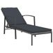 VidaXL Ligbed met kussen poly rattan grijs
