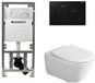 Villeroy & Boch Subway 2.0 set d'encastrement avec cuvette suspendue sans bride, abattant slimseat, plaque de recouvrement noir