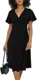 ONLY ONLCALI LIFE S/S MIDI WRAP DRESS WVN - Black - L